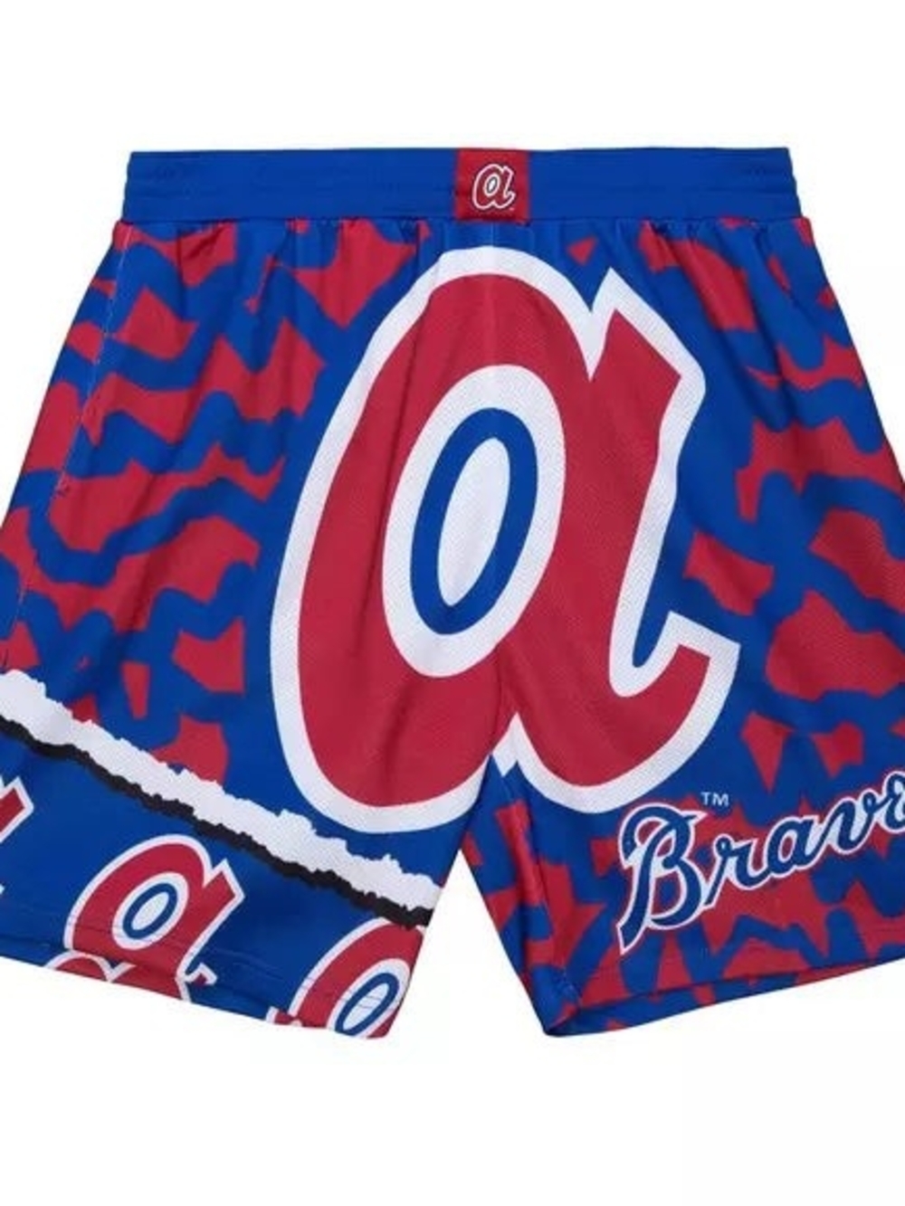 Mitchell & Ness Men's Atlanta Braves MLB Jumbotron Logo Athletic Shorts Large